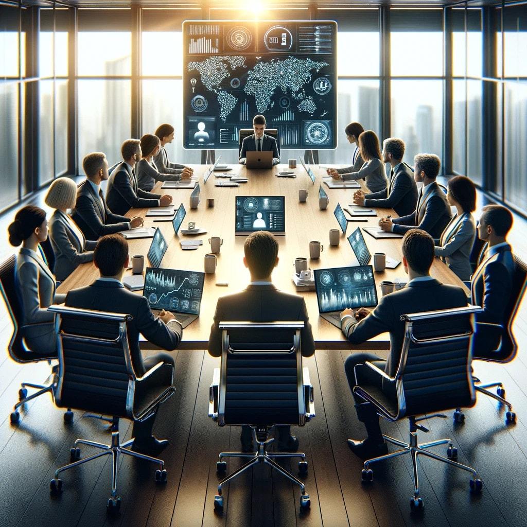 DALL·E-2024-03-11-14.50.49-Generate-a-professional-and-evocative-cover-image-for-a-business-report-showcasing-a-meeting-where-only-the-backs-of-professionals-are-visible-as-the